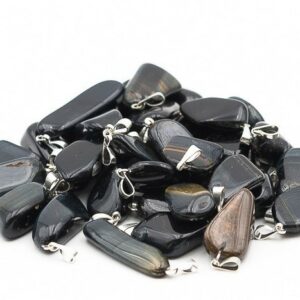 Pendentif Pierre roulée Oeil de Faucon