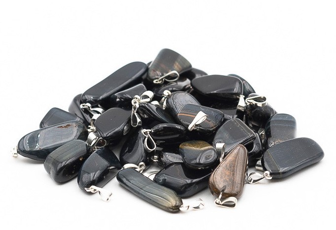 Pendentif Pierre roulée Oeil de Faucon