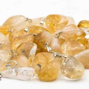 Pendentif pierre roulée citrine