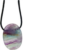Pendentif pierre ovale percée Fluorite