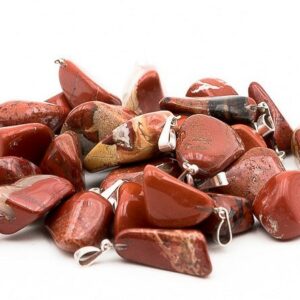 Pendentif pierre roulée Jaspe rouge