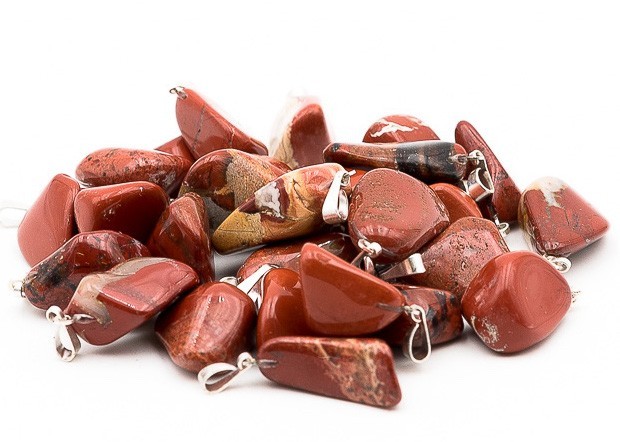 Pendentif pierre roulée Jaspe rouge