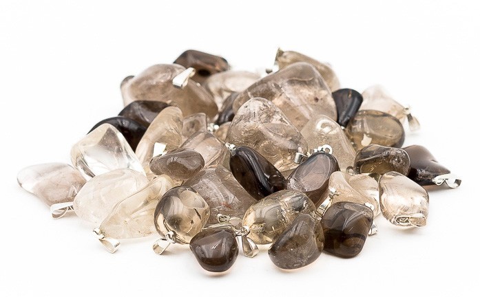 Pendentif Pierre Roulée quartz Fumé