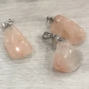 Pendentif Pierre Roulée quartz Hématoïde