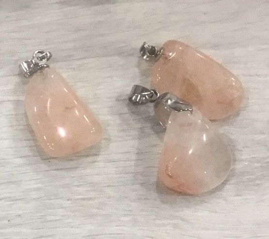 Pendentif Pierre Roulée quartz Hématoïde