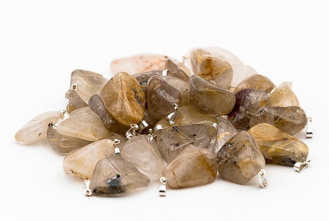 Pendentif Pierre Roulée quartz Rutile