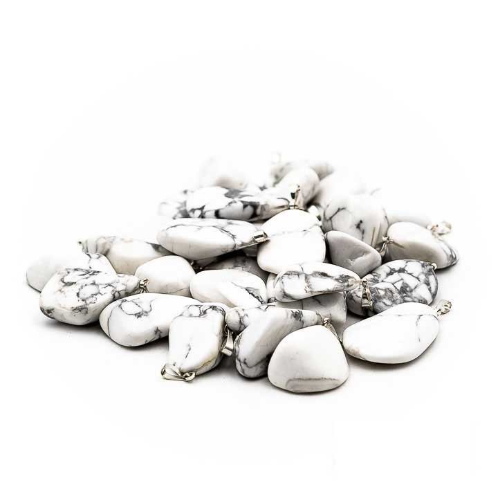 Pendentif pierre roulée Howlite