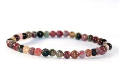 Bracelet tourmaline multicolore perles 06 mm