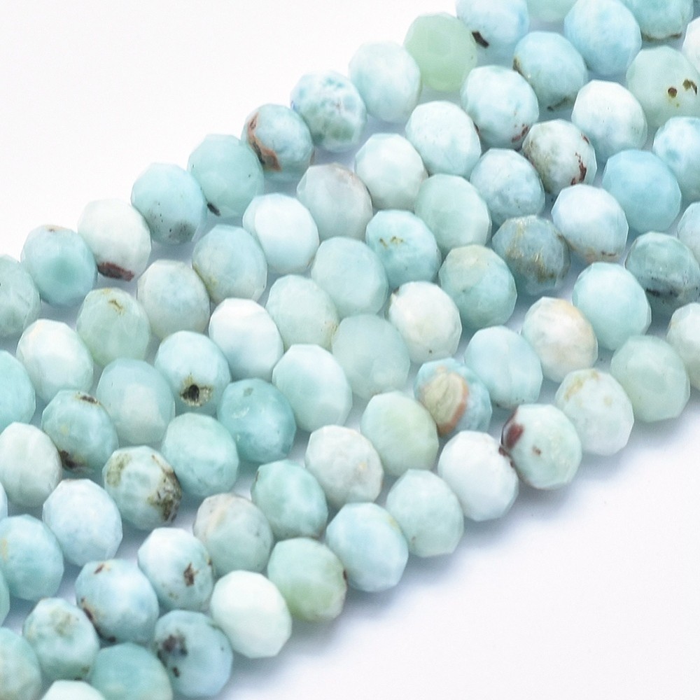Perles Larimar abac facetées