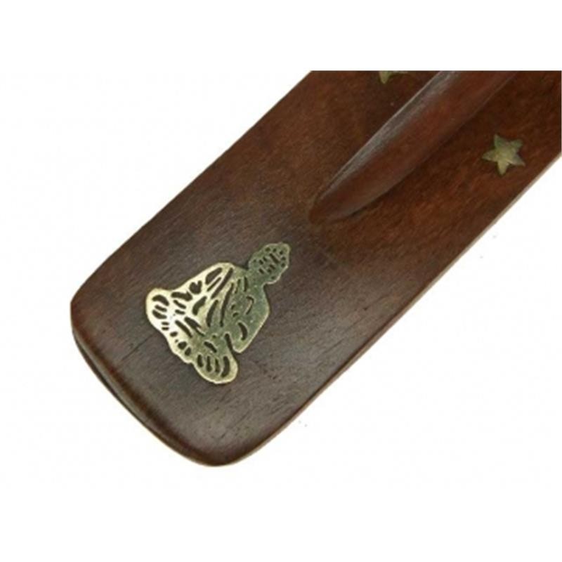 Porte encens en bois avec bouddha