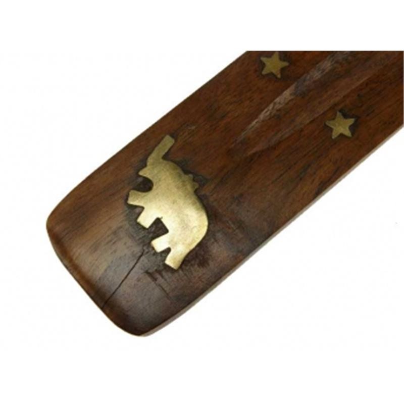 Porte encens en bois avec éléphant