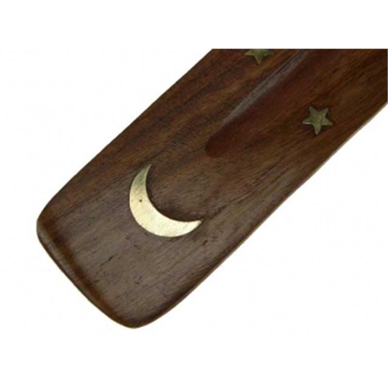 Porte encens en bois avec lune