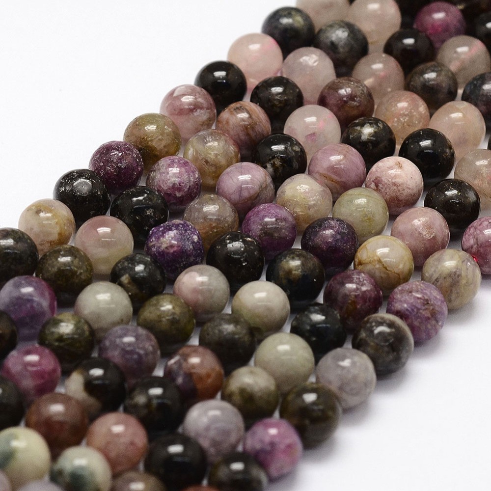 Perles Tourmaline multicolore