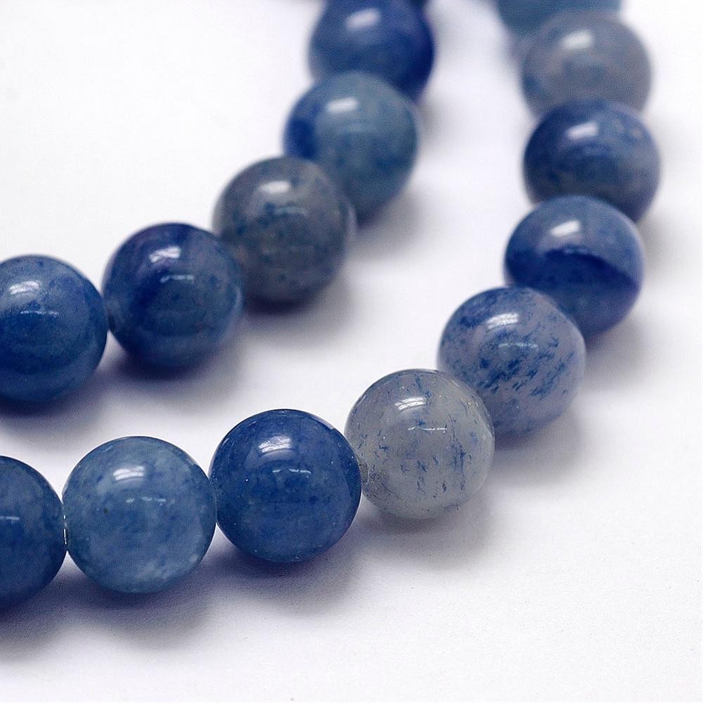 Perles Aventurine bleu ou Dumortiérite