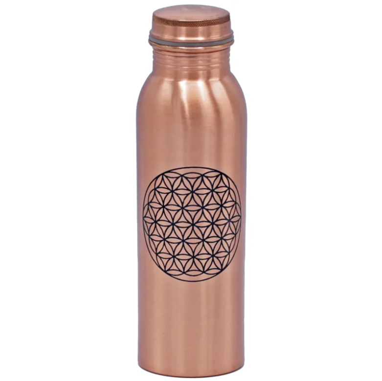 Bouteille en cuivre Fleur de Vie imprimée