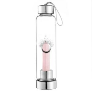 Bouteille en verre Pointe Quartz Rose