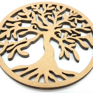 Plaque Bois Arbre de Vie Sculptée