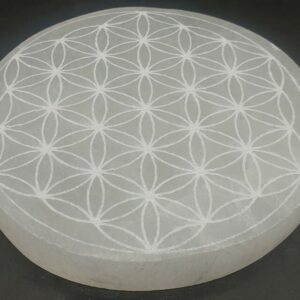 Plaque Sélénite Fleur de Vie