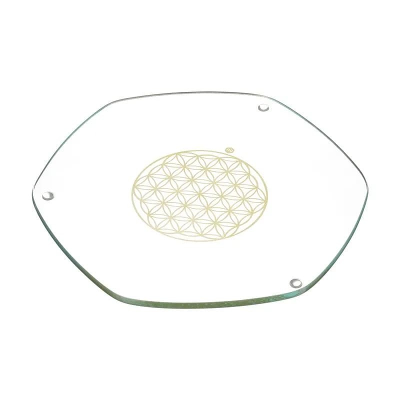 Sous verre Energyplate fleur de vie - or - petit
