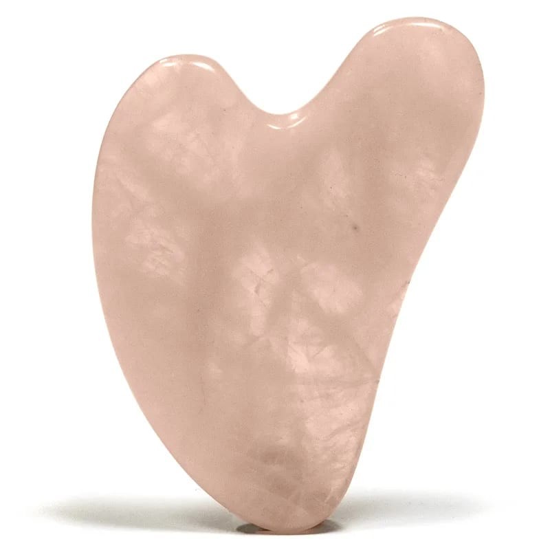 Pierre de massage gua sha en quartz rose