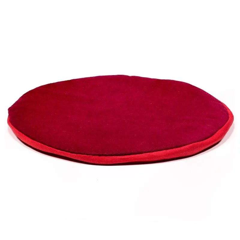 Support plat pour Bol Tibétain - rond rouge foncé