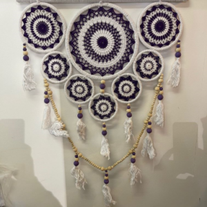 Attrape-rêves Triangle mauve 60 cm