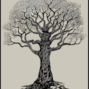 Tenture Arbre de Vie Noir & Blanc