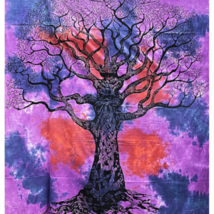 Tenture Arbre de Vie Mauve, Rouille, Bleu Pétrole