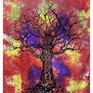 Tenture Arbre de Vie Jaune Mauve Orange