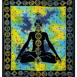 Tenture 7 Chakras Jaune Vert Turquoise