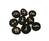 25 runes en buis massif teinté noir