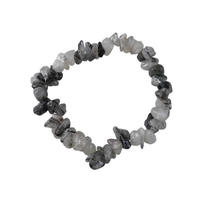 Baroque Cristal de roche et Tourmaline noire