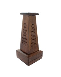 Tour porte encens en bois avec réserve