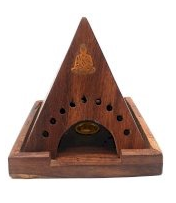 Porte-Encens Bois Pyramide Bouddha