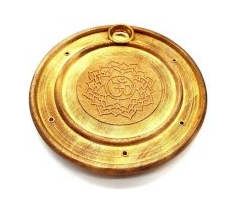 Porte-Encens Bois Rond OM Chakra 10cm