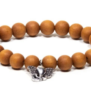 Bracelet Santal perles et charme Elephant