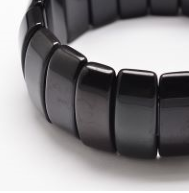 Rectangle noir obsidienne bracelets