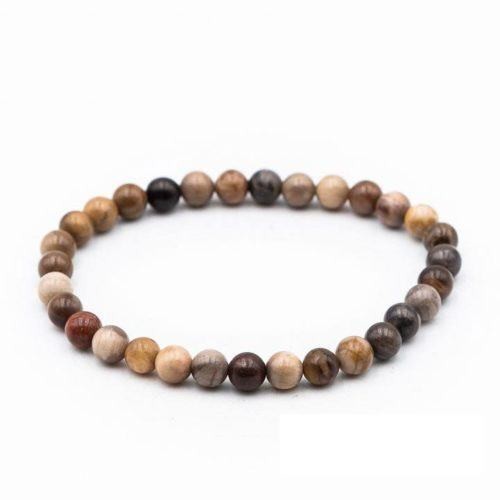 Bracelet Bois Fossil Perles