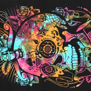 Tenture crâne multicolore