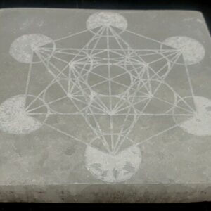 Plaque Sélénite Métatron Carrée
