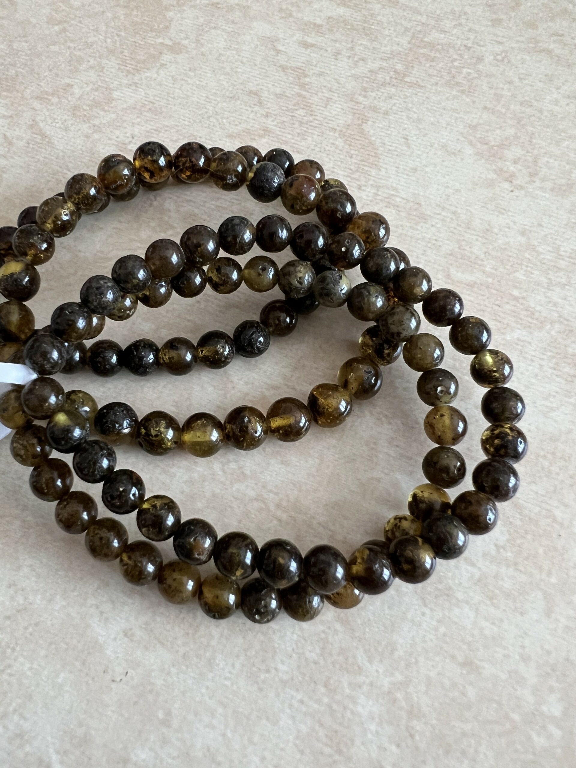 Bracelets Ambre Vert perles