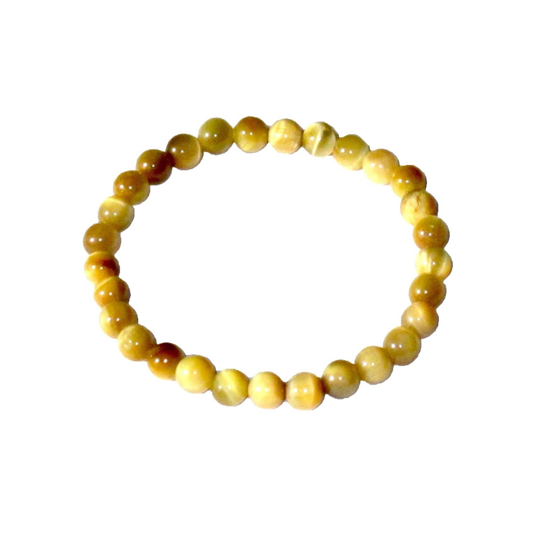 Bracelet Oeil du tigre doré perles