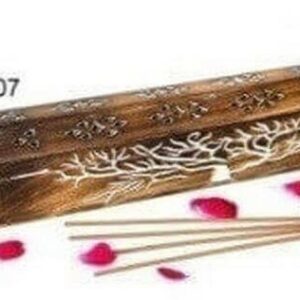 Boîte brûle encens en bois arbre de vie