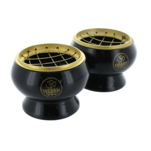 Brûle-encens noir et OM doré