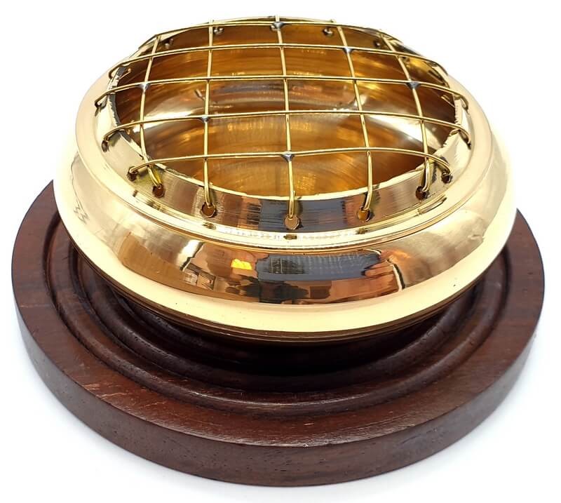Brûle-encens Bronze Base Bois