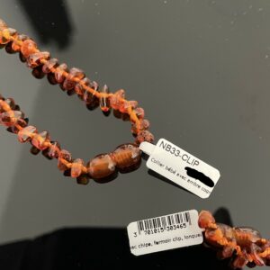 Collier d'Ambre bébé couleur Cognac  en chips