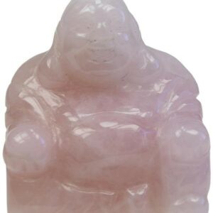 Bouddha Rieur Assis 4 cm - Quartz rose
