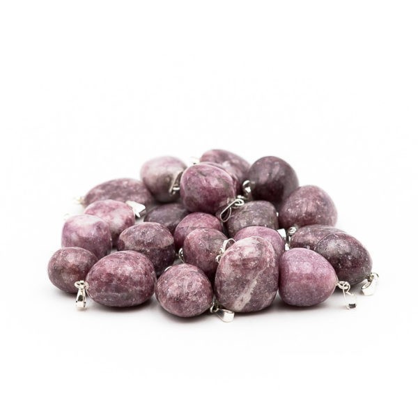 Pendentif pierre roulée lépidolite