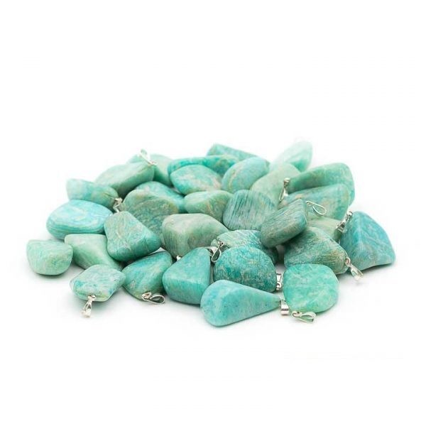 Pendentif pierre roulée amazonite