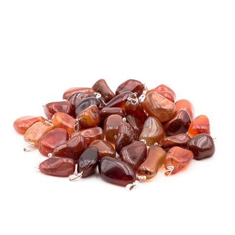 Pendentif pierre roulée cornaline